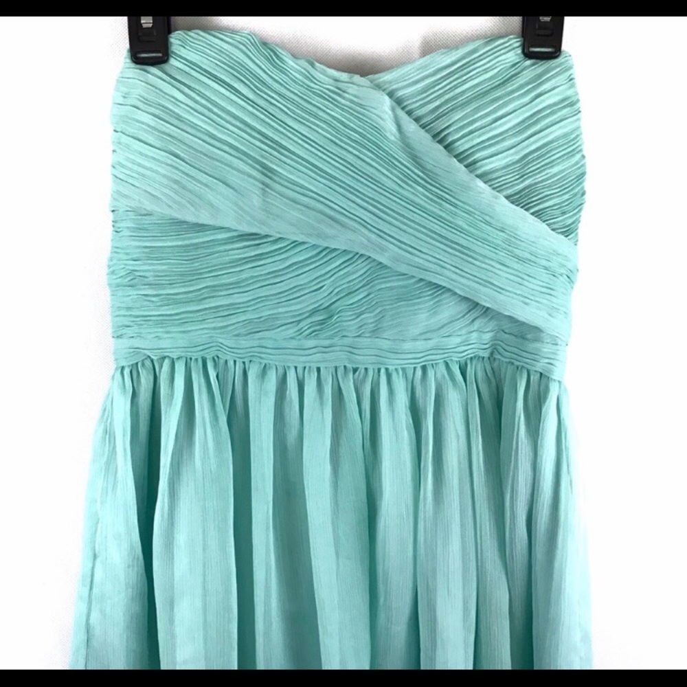 J. CREW Teal Arabella Chiffon Dress Size 8 Wedding Bridesmaid Prom Formal Event - Picture 2 of 5